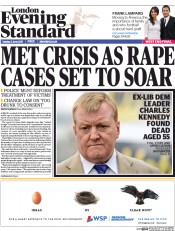 London Evening Standard (UK) Newspaper Front Page for 3 June 2015