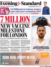 London Evening Standard (UK) Newspaper Front Page for 3 June 2021