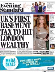 London Evening Standard (UK) Newspaper Front Page for 3 September 2016