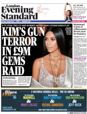 London Evening Standard (UK) Newspaper Front Page for 4 October 2016