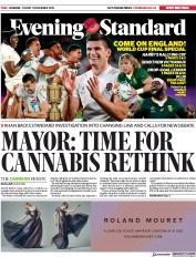 London Evening Standard (UK) Newspaper Front Page for 4 November 2019