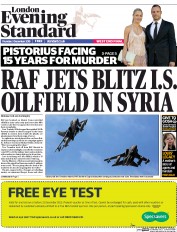 London Evening Standard (UK) Newspaper Front Page for 4 December 2015