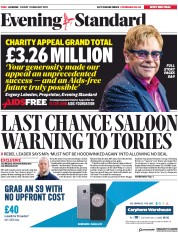 London Evening Standard (UK) Newspaper Front Page for 4 February 2019