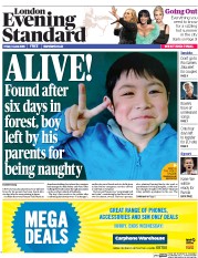 London Evening Standard (UK) Newspaper Front Page for 4 June 2016