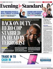 London Evening Standard (UK) Newspaper Front Page for 4 June 2018