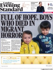 London Evening Standard (UK) Newspaper Front Page for 4 September 2015