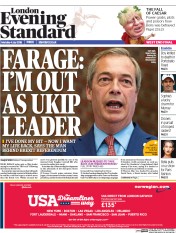 London Evening Standard (UK) Newspaper Front Page for 5 July 2016