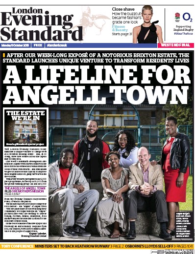 London Evening Standard Newspaper Front Page (UK) for 6 October 2015