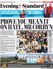 London Evening Standard (UK) Newspaper Front Page for 6 February 2019