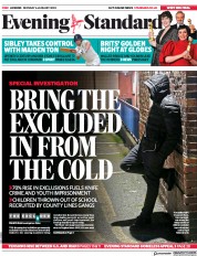 London Evening Standard (UK) Newspaper Front Page for 7 January 2020