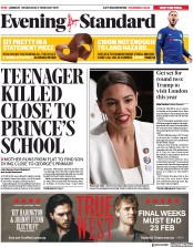 London Evening Standard (UK) Newspaper Front Page for 7 February 2019