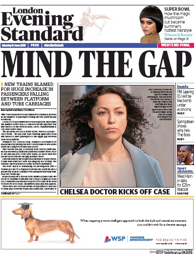 London Evening Standard Newspaper Front Page (UK) for 7 June 2016