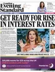 London Evening Standard (UK) Newspaper Front Page for 8 January 2016