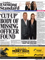 London Evening Standard (UK) Newspaper Front Page for 9 April 2016