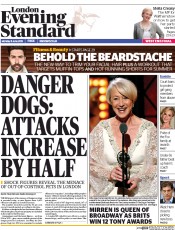 London Evening Standard (UK) Newspaper Front Page for 9 June 2015