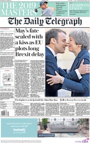 The Daily Telegraph (UK) Newspaper Front Page for 10 April 2019