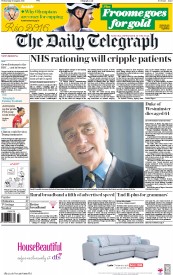 The Daily Telegraph (UK) Newspaper Front Page for 10 August 2016