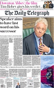 The Daily Telegraph (UK) Newspaper Front Page for 10 September 2019