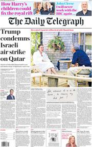 The Daily Telegraph front page for 10 September 2025
