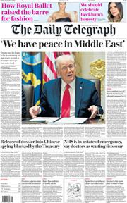 The Daily Telegraph front page for 11 October 2025