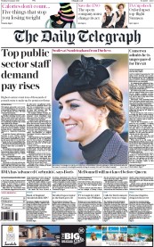 The Daily Telegraph (UK) Newspaper Front Page for 11 January 2016