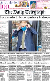 The Daily Telegraph (UK) Newspaper Front Page for 11 July 2020