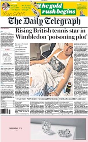 The Daily Telegraph (UK) Newspaper Front Page for 11 August 2016