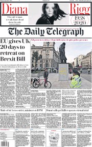 The Daily Telegraph (UK) Newspaper Front Page for 11 September 2020