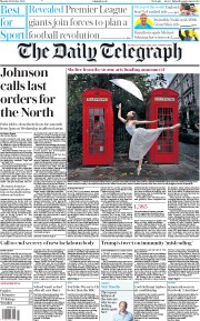 The Daily Telegraph (UK) Newspaper Front Page for 12 October 2020