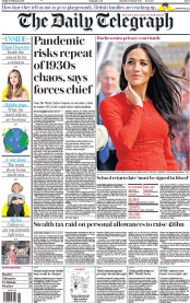 The Daily Telegraph (UK) Newspaper Front Page for 12 February 2021