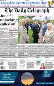 The Daily Telegraph (UK) Newspaper Front Page for 12 June 2021