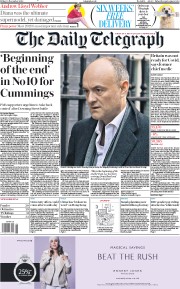 The Daily Telegraph (UK) Newspaper Front Page for 13 November 2020