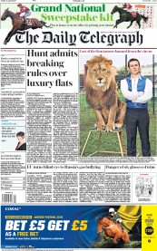 The Daily Telegraph (UK) Newspaper Front Page for 13 April 2018