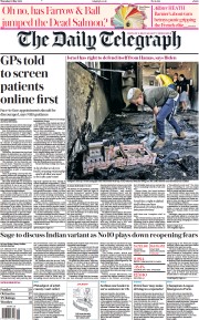 The Daily Telegraph (UK) Newspaper Front Page for 13 May 2021