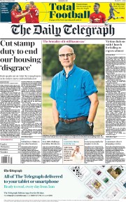 The Daily Telegraph (UK) Newspaper Front Page for 13 August 2018