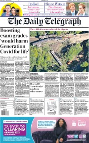 The Daily Telegraph (UK) Newspaper Front Page for 13 August 2020