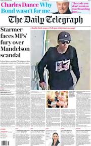 The Daily Telegraph front page for 13 September 2025