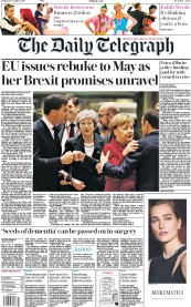 The Daily Telegraph (UK) Newspaper Front Page for 14 December 2018