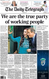 The Daily Telegraph (UK) Newspaper Front Page for 14 April 2015