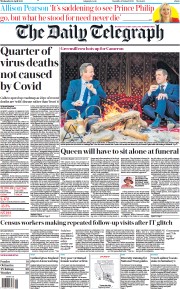 The Daily Telegraph (UK) Newspaper Front Page for 14 April 2021