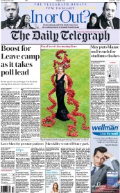 The Daily Telegraph (UK) Newspaper Front Page for 14 June 2016