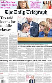 The Daily Telegraph front page for 14 July 2025