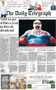 The Daily Telegraph (UK) Newspaper Front Page for 15 June 2018