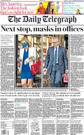 The Daily Telegraph (UK) Newspaper Front Page for 15 July 2020