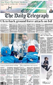 The Daily Telegraph (UK) Newspaper Front Page for 16 December 2015