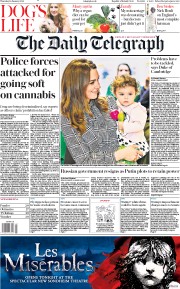 The Daily Telegraph (UK) Newspaper Front Page for 16 January 2020