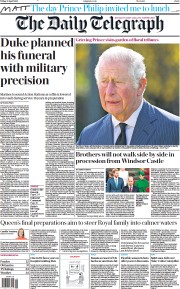 The Daily Telegraph (UK) Newspaper Front Page for 16 April 2021