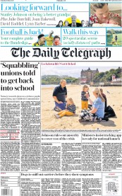 The Daily Telegraph (UK) Newspaper Front Page for 16 May 2020