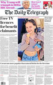 The Daily Telegraph front page for 17 December 2025