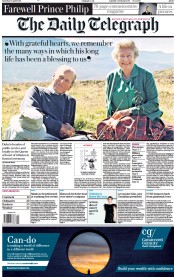 The Daily Telegraph (UK) Newspaper Front Page for 17 April 2021